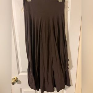 Necessary Objects Modest Faux Wrap Brown Long Skirt